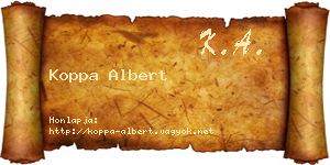 Koppa Albert névjegykártya