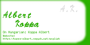 albert koppa business card